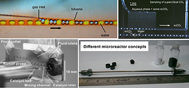 Different micro-fluidic devices in operation