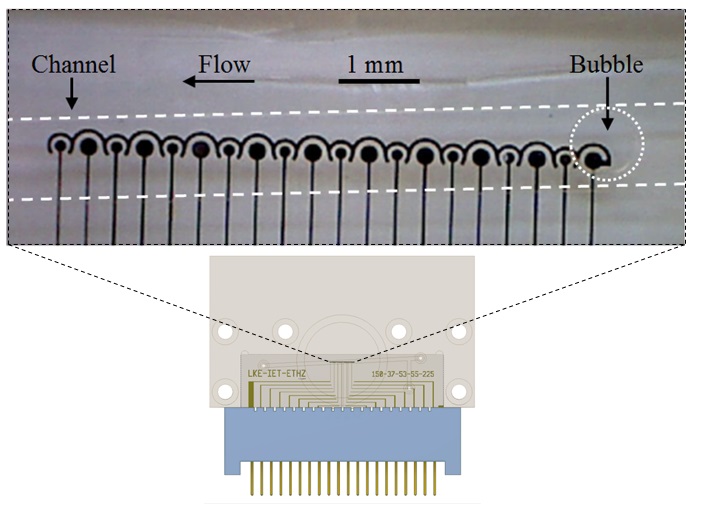 Enlarged view: Fig. 3 Close-up view of the test micro channel.